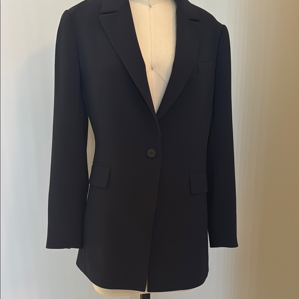 Theory Blue Blazer Tailored Notched Lapels